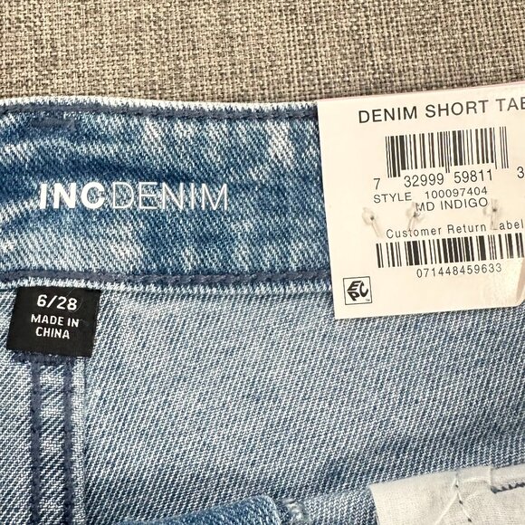 NEW! INC International Concepts Denim Shorts 6/28 Core Denim High Rise $59.50 - Picture 3 of 10